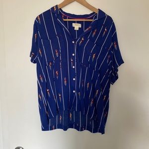 Maeve by Anthropologie Button Down Shirt w/ Swimmers Pattern